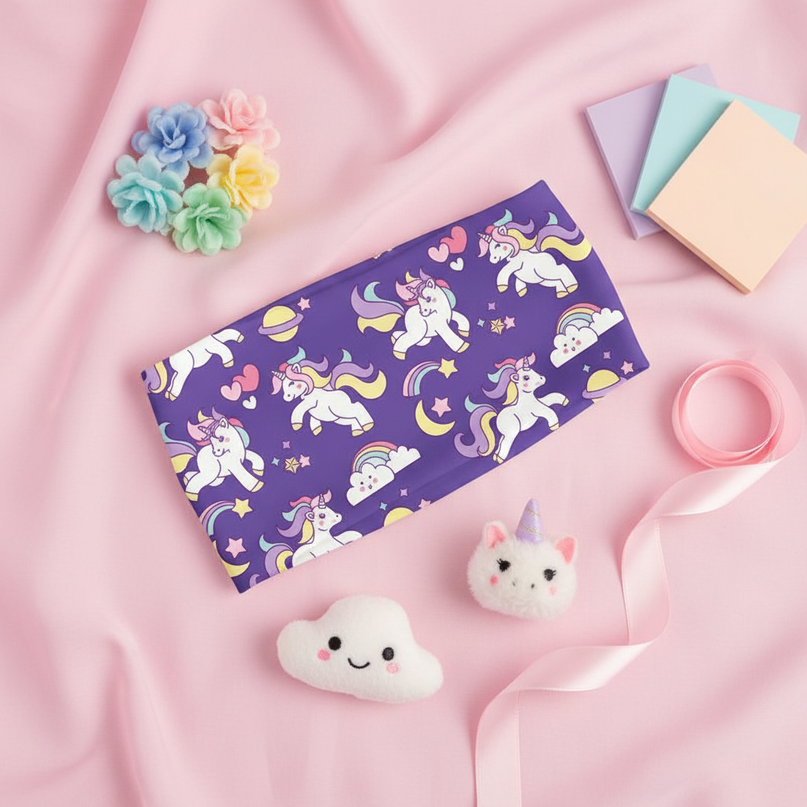 unicorn print headband galaxy - flat-lay