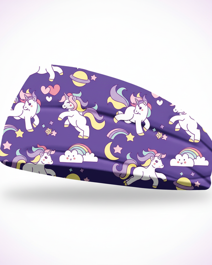 unicorn print headband galaxy - white-bg
