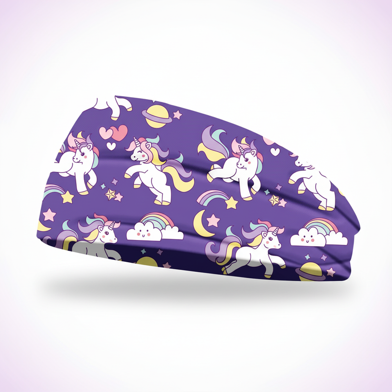 unicorn print headband galaxy - white-bg