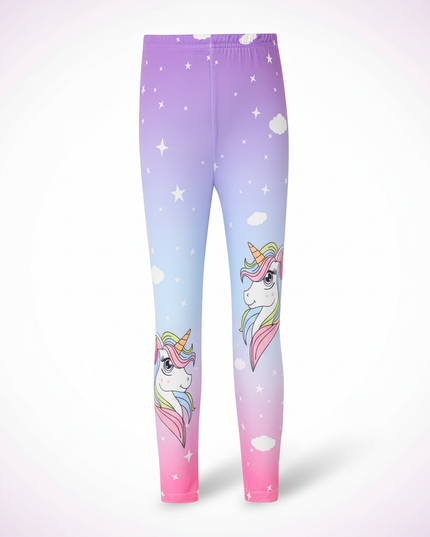 unicorn print leggings - white-bg