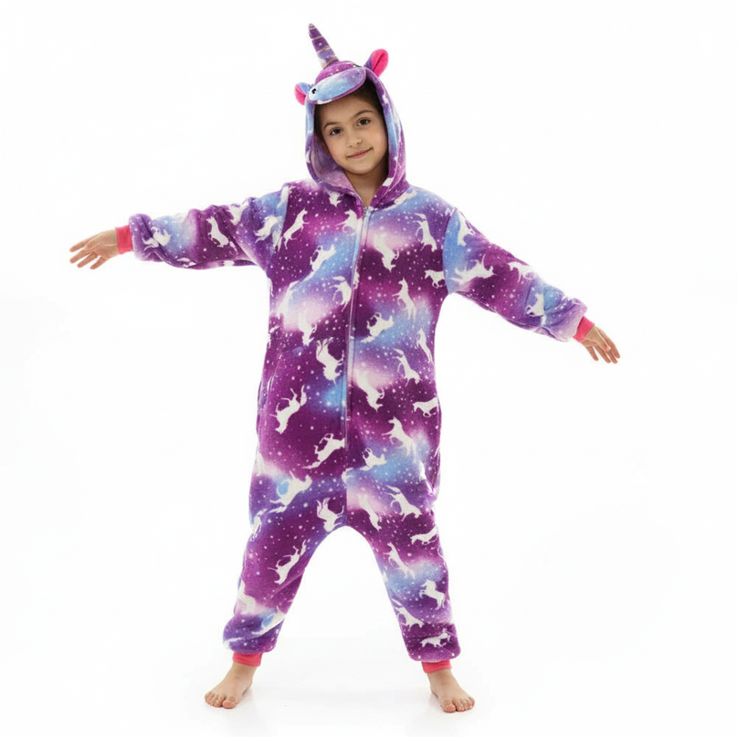 unicorn print onesie - white-bg