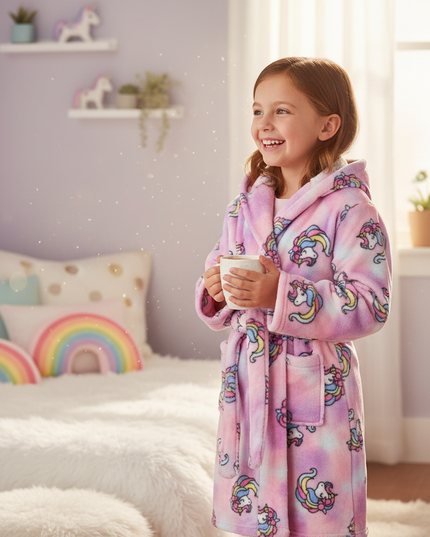unicorn print robe - in-use