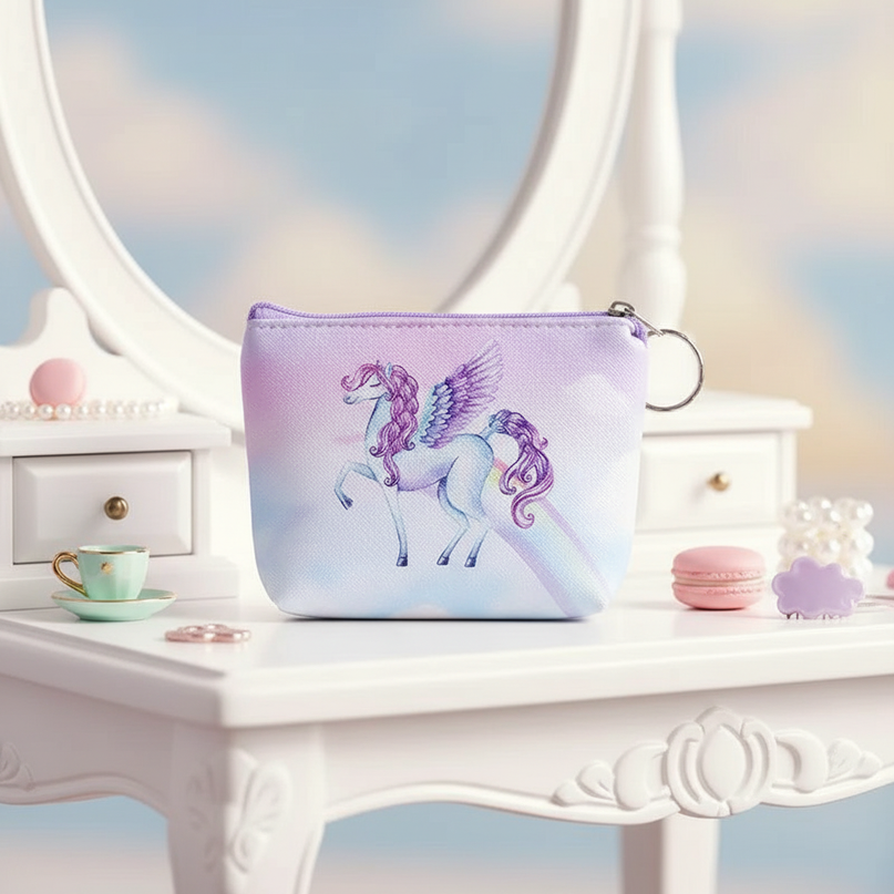 unicorn printed coin purse - lifestyle