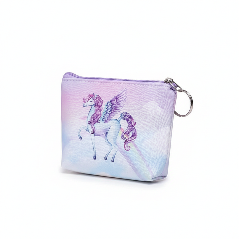 unicorn printed coin purse - white-bg