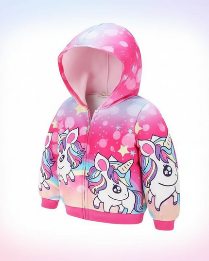 unicorn puffer jacket - white-bg