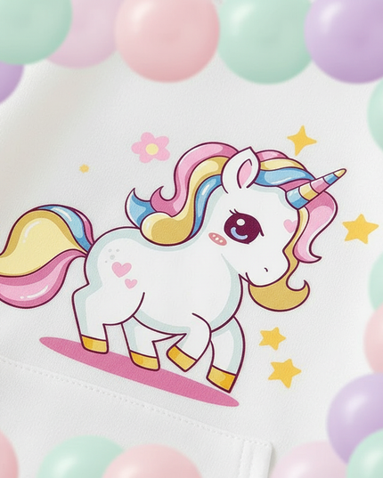 unicorn pullover hoodie kids - detail