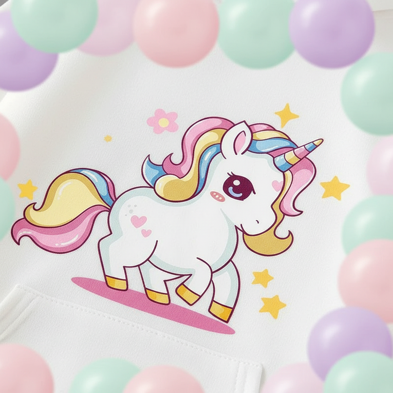 unicorn pullover hoodie kids - detail