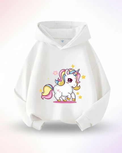 unicorn pullover hoodie kids - white-bg
