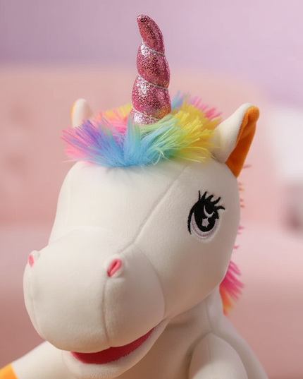 unicorn puppet plush toy - detail