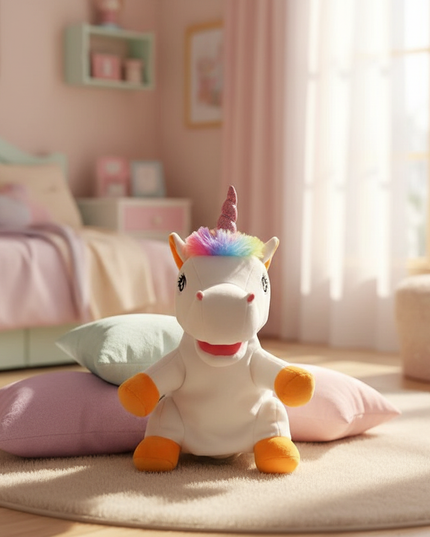 unicorn puppet plush toy - lifestyle