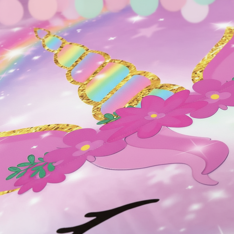 unicorn purple bedding - detail