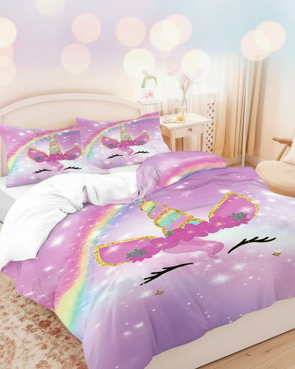 unicorn purple bedding - lifestyle