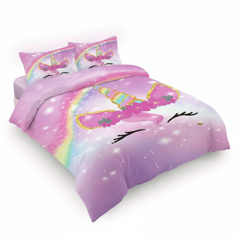 unicorn purple bedding - white-bg