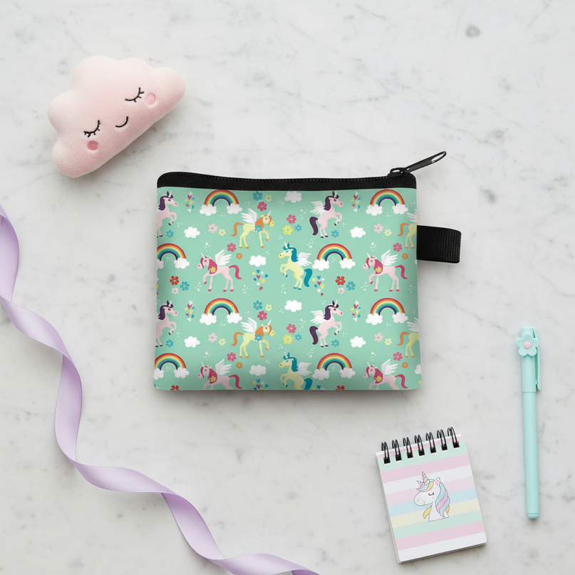 unicorn purse for girls - flat-lay