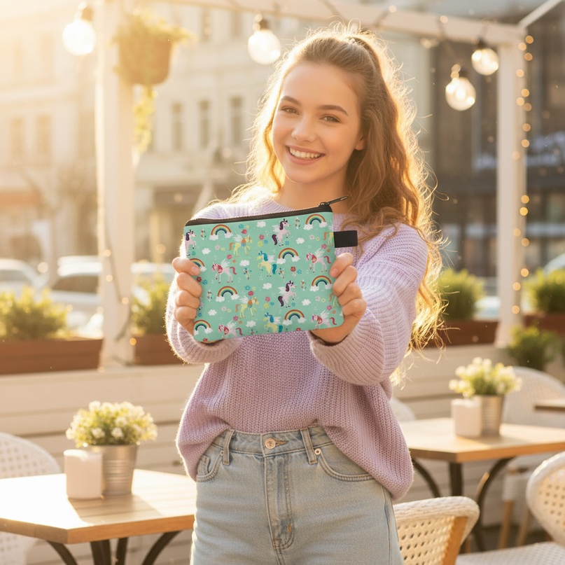 unicorn purse for girls - in-use