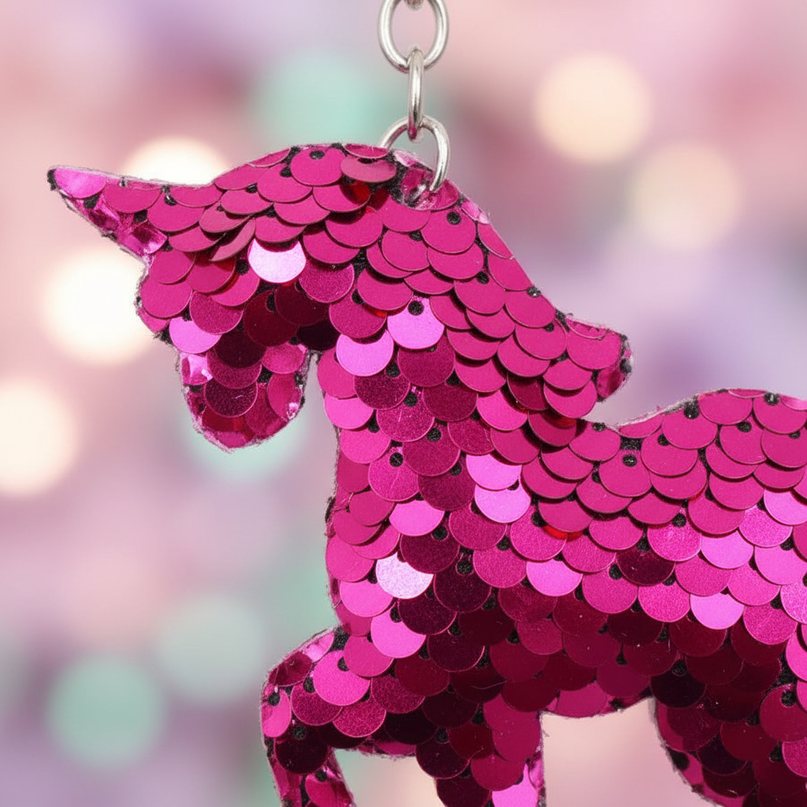 unicorn purse keychain - detail