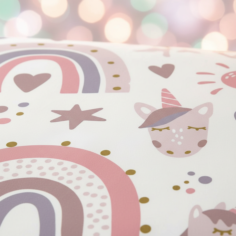 unicorn queen bedding set - detail