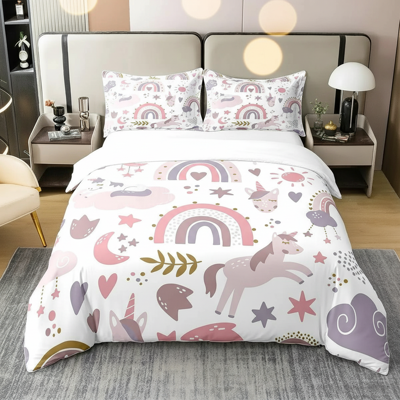 unicorn queen bedding set - lifestyle