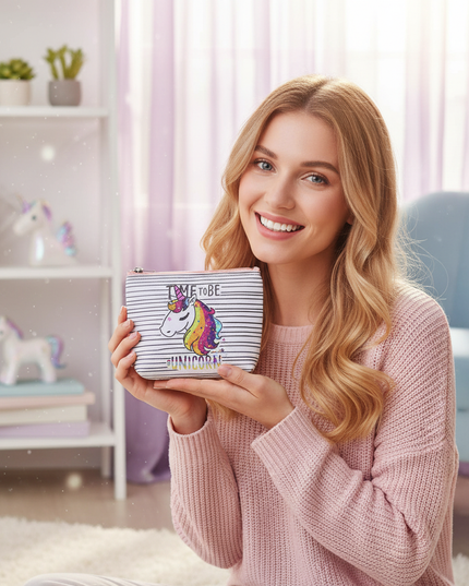 unicorn quote purse - in-use