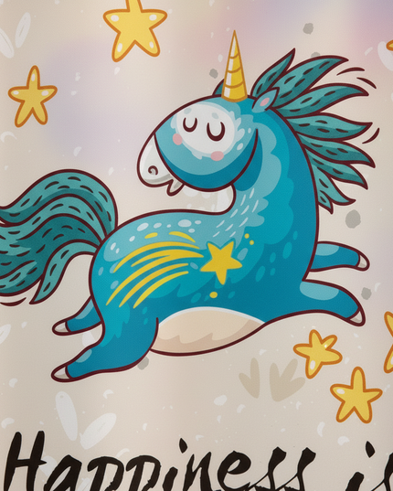 unicorn quote shower curtain - detail
