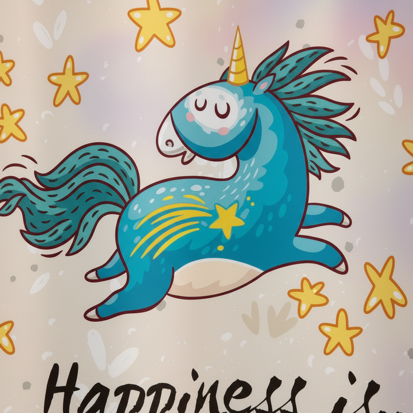unicorn quote shower curtain - detail