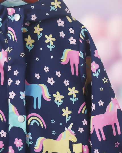 unicorn rain coat - detail