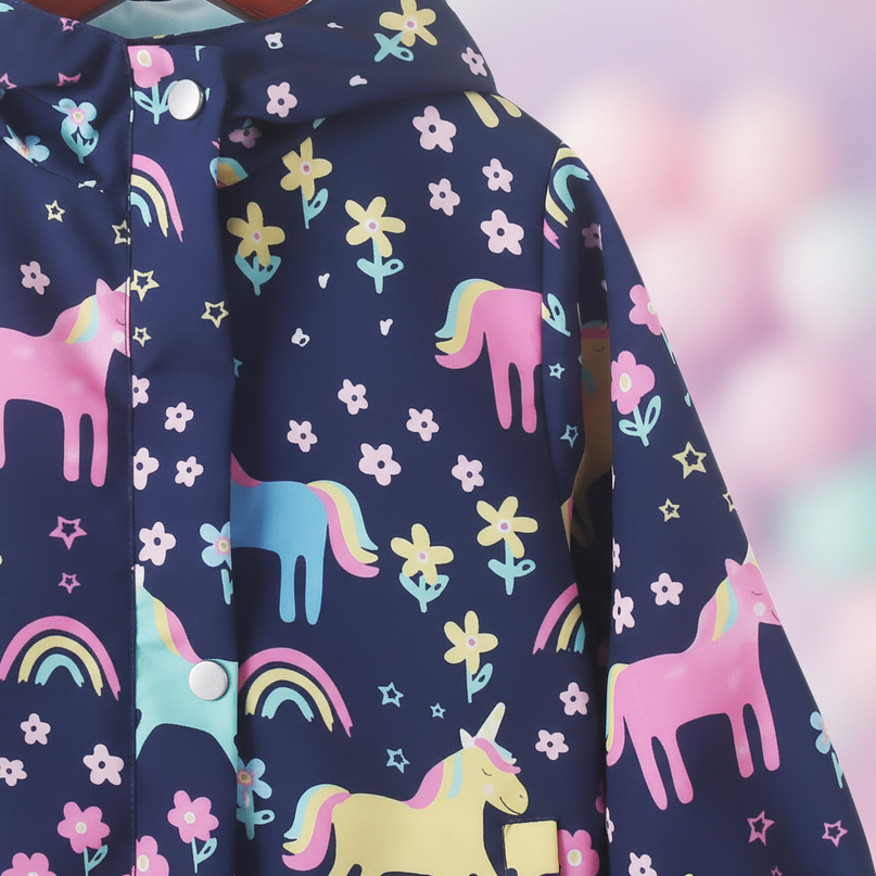 unicorn rain coat - detail