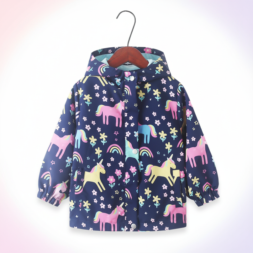 unicorn rain coat - white-bg