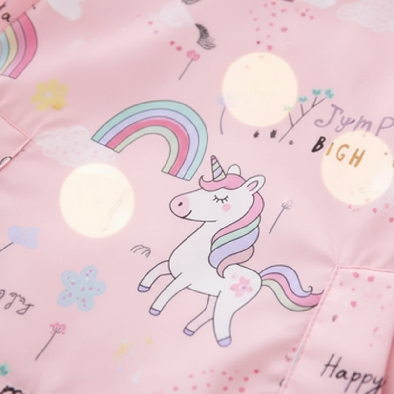 unicorn rain jacket - detail