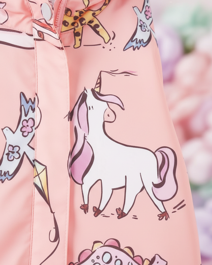 unicorn rain jacket girls - detail