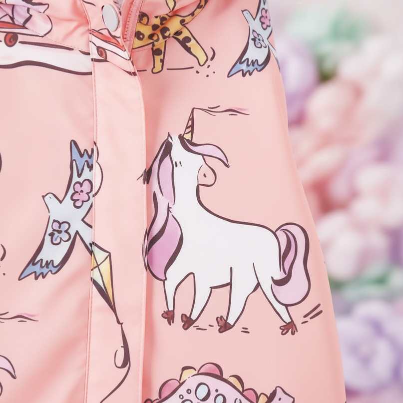 unicorn rain jacket girls - detail