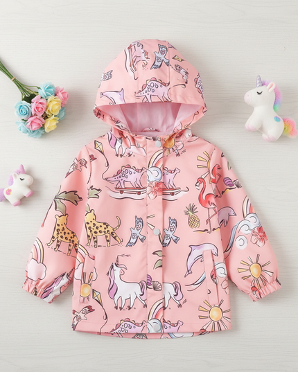 unicorn rain jacket girls - flat-lay