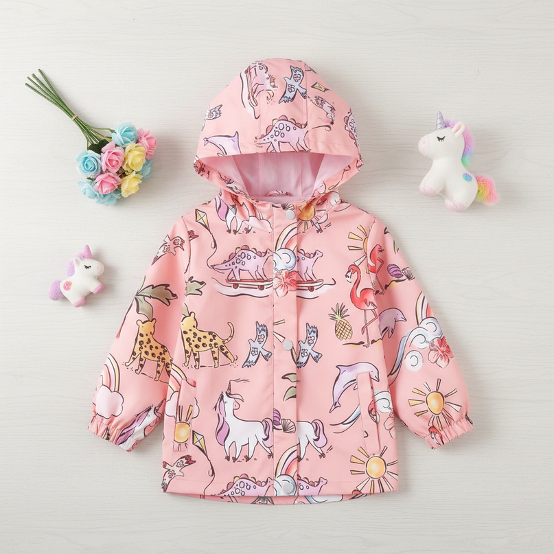unicorn rain jacket girls - flat-lay