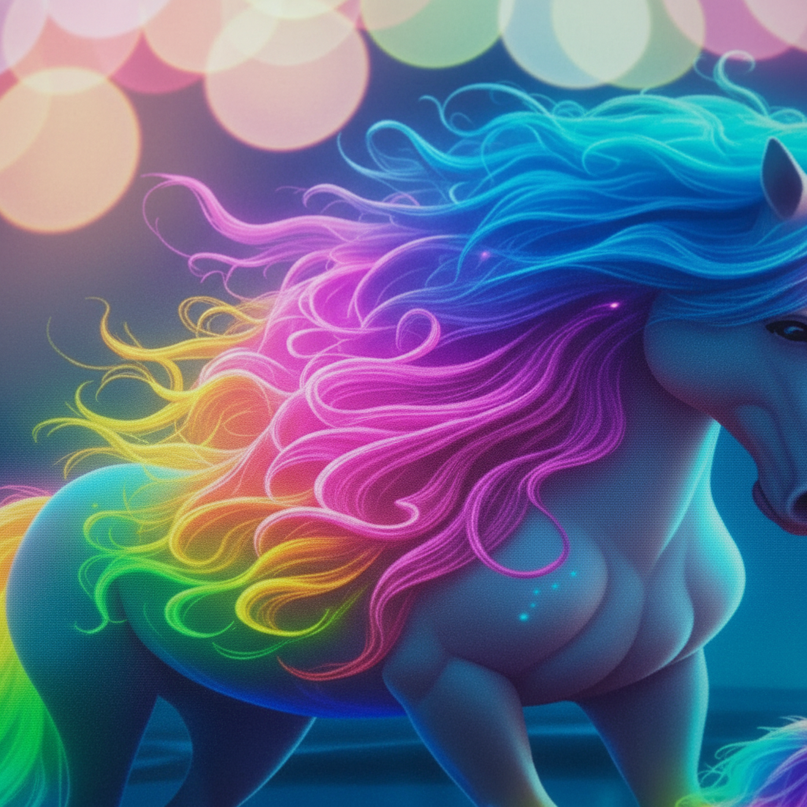 unicorn rainbow bedding - detail