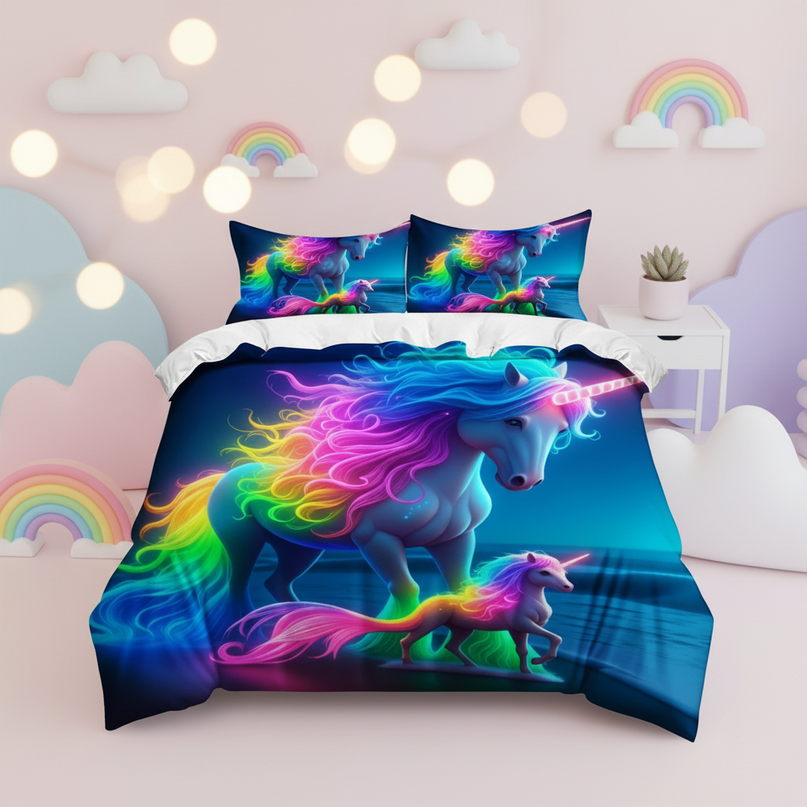 unicorn rainbow bedding - lifestyle
