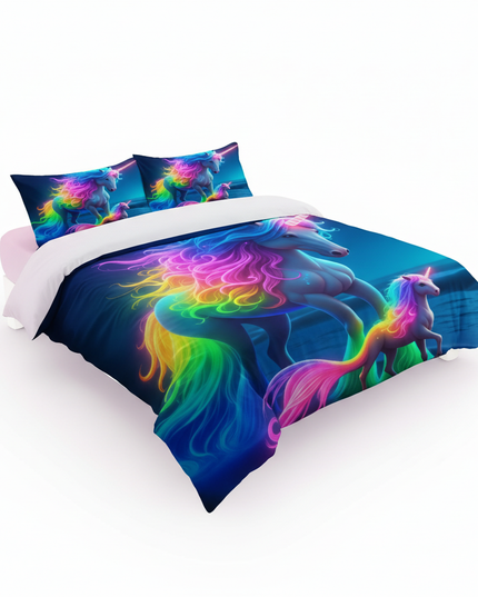 unicorn rainbow bedding - white-bg