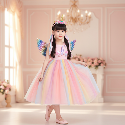 unicorn rainbow dress - front