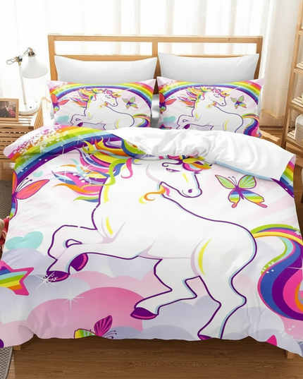 unicorn rainbow duvet cover - lifestyle
