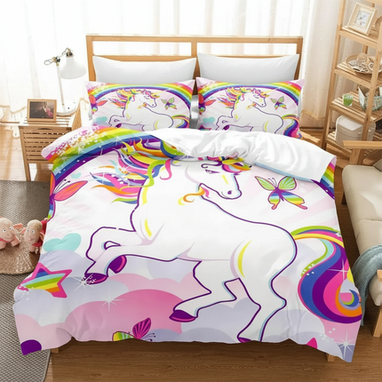 unicorn rainbow duvet cover - lifestyle