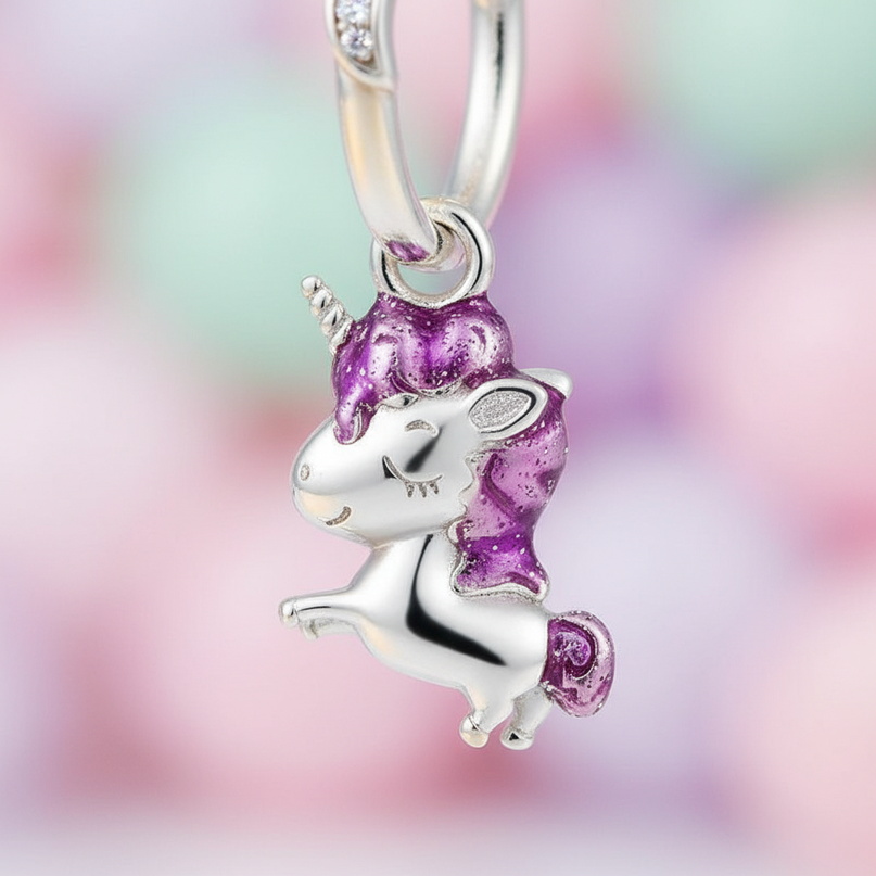 unicorn rainbow earrings - detail