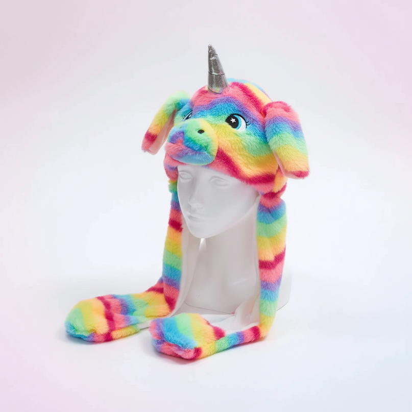 unicorn rainbow hat - white-bg