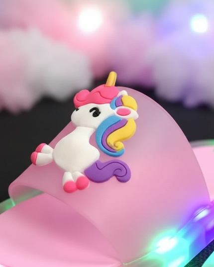unicorn rainbow led slippers - detail