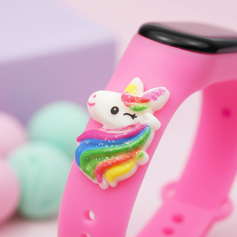 unicorn rainbow led watch - detail