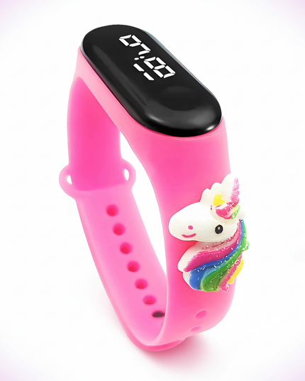 unicorn rainbow led watch - white-bg