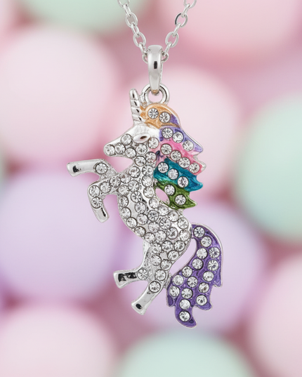 unicorn rainbow necklace - detail