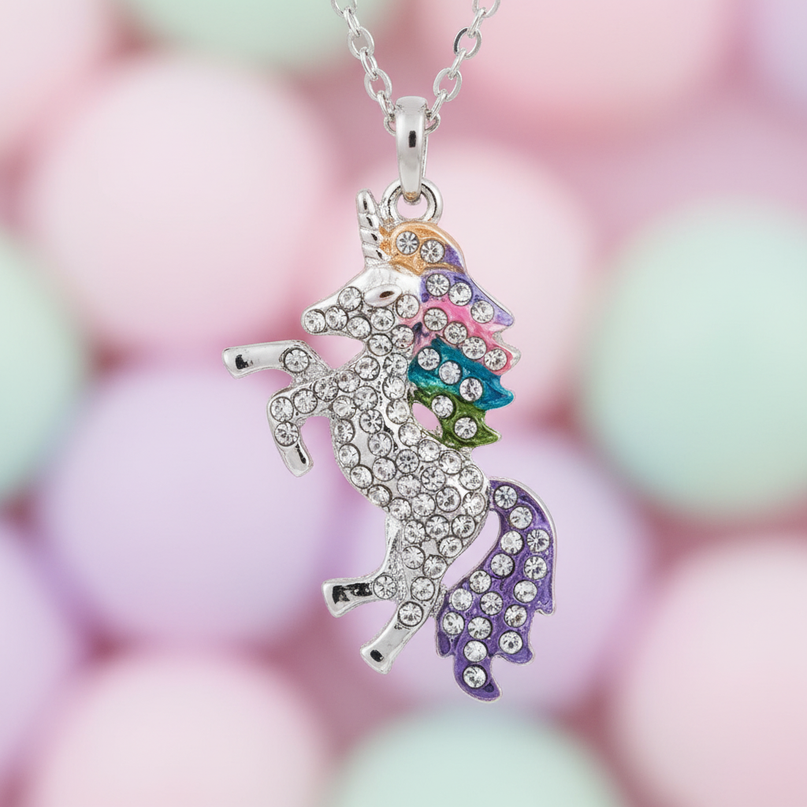 unicorn rainbow necklace - detail