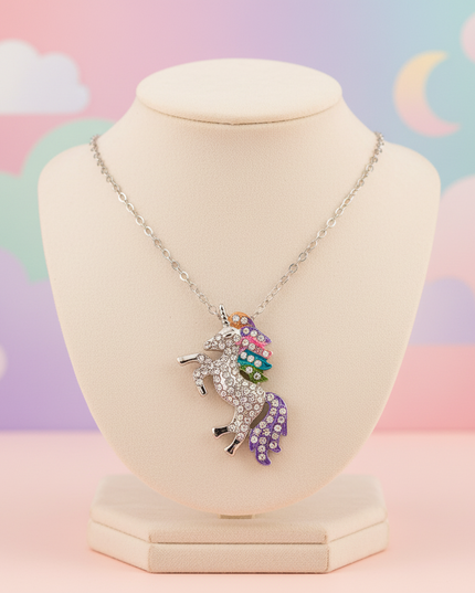 unicorn rainbow necklace - lifestyle