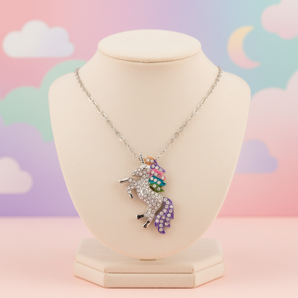 unicorn rainbow necklace - lifestyle
