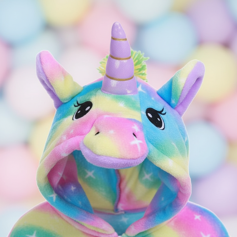 unicorn rainbow pajama - detail