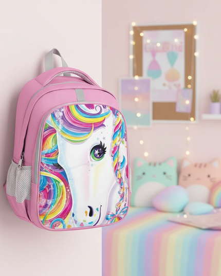 unicorn rainbow schoolbag girls backpack - lifestyle